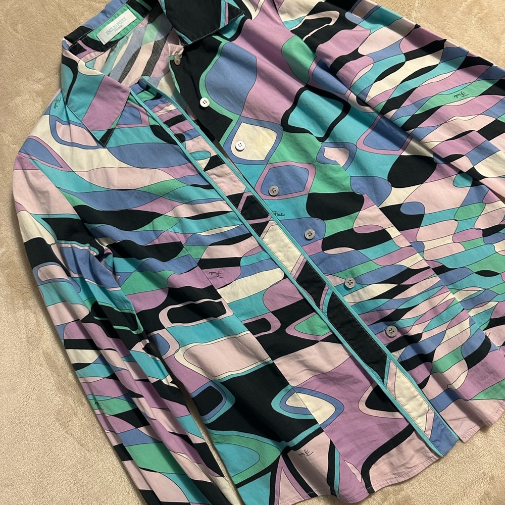 Emilio Pucci Multicolor Abstract Print Blouse